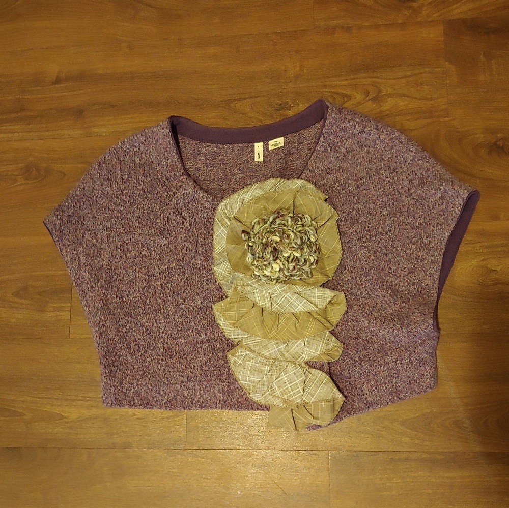 Anthropologie Moth Purple Cropped Sweater